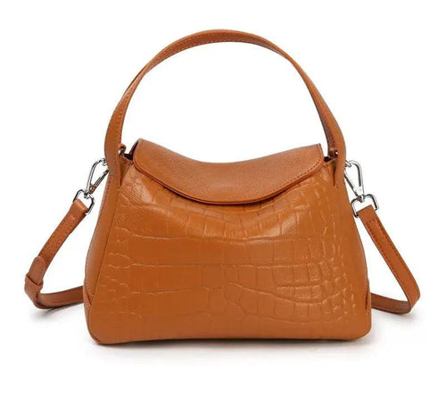 Bolsa Feminina de Couro Legítimo Formato Bucket com Zíper Versátil
