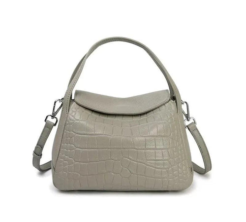Bolsa Feminina de Couro Legítimo Formato Bucket com Zíper Versátil