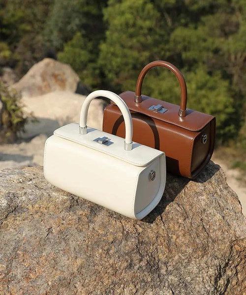 Bolsa Feminina de Couro Legítimo Mini Vintage com Fechamento em Hasp Branco