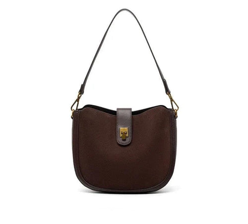 Bolsa Feminina de Couro Legítimo Pequena Formato Shell Vintage para Uso Casual