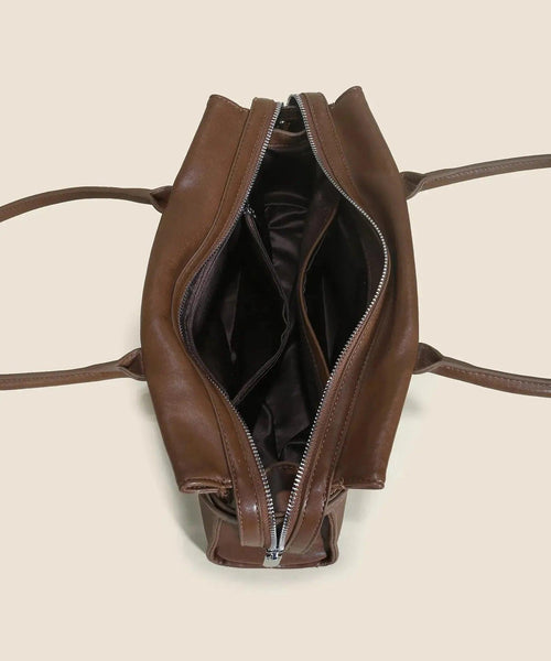 Bolsa feminina de couro legítimo vintage estilo baguete para ombro longo