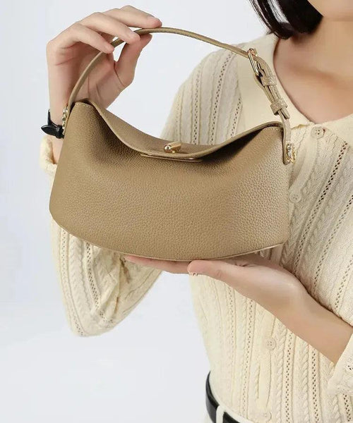 Bolsa pequena feminina de couro legítimo minimalista transversal de ombro