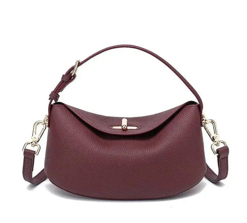 Bolsa pequena feminina de couro legítimo minimalista transversal de ombro
