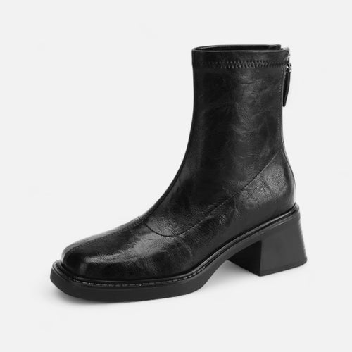 Botas de Couro Femininas – Clássico Urbano Refinado Preto
