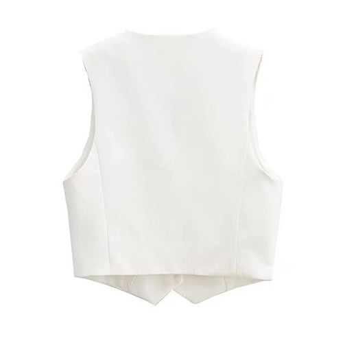 Colete feminino Branco com botões