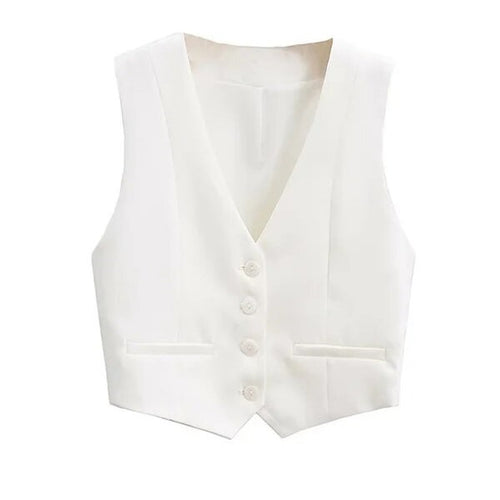 Colete feminino Branco com botões