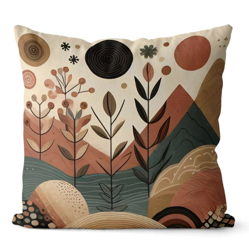 Conjunto de 4 Capas de Almofadas Decorativas em Tons Terrosos