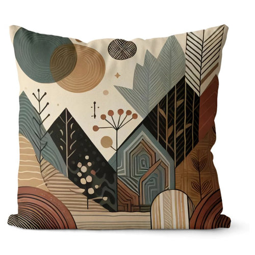 Conjunto de 4 Capas de Almofadas Decorativas em Tons Terrosos