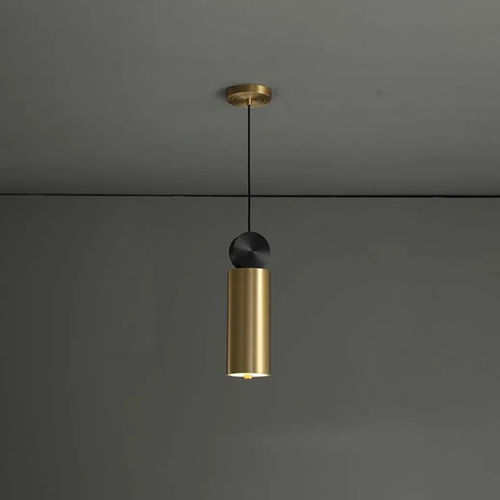 Luminária Pendente Cilíndrica Dourada