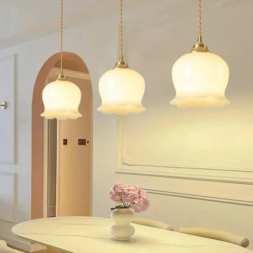 Luminária Pendente Cloche Opalina