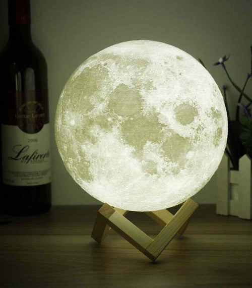 Luminária de mesa Lunar – Abajur LED Noturno Realista com 16 Cores e Controle Remoto