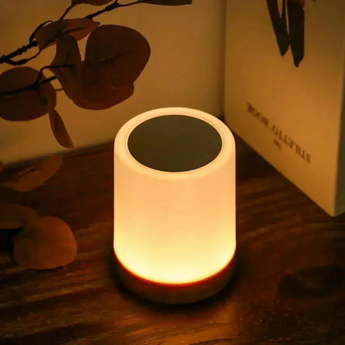 Luminária de mesa TouchLight – Lâmpada LED Portátil com Controle Táctil, Cores Variáveis e Carregamento USB-C 7 Cores (9 cm x 12 cm)