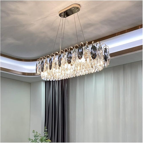 Lustre Brilhante em Cristal K9 de Luxo Prata