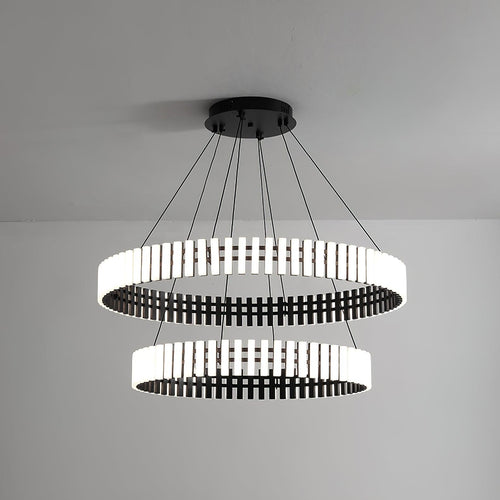 Lustre Suspenso com Iluminação LED Preto & Branco