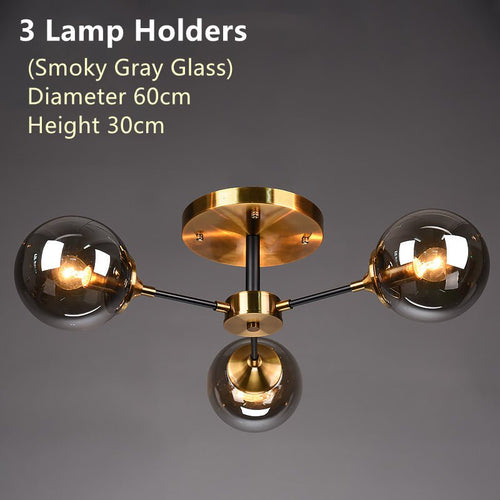 Lustre de Rotor 3 Copos - Fumê