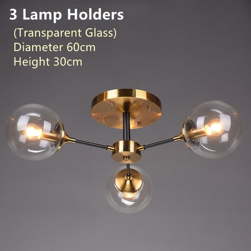 Lustre de Rotor 3 Copos - Transparente