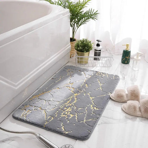 Luxuoso Tapete de Banho • Super Macio e Absorvente Cinza