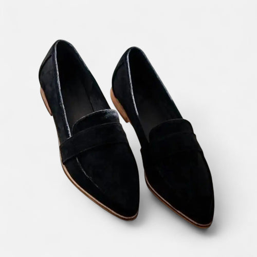 Retro Feminine Pointed-Toe Moccasins Preto