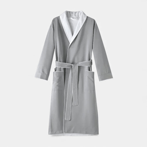 Robe de Banho Unissex em Algodão com Camadas Duplas Cinza Tamanho Único
