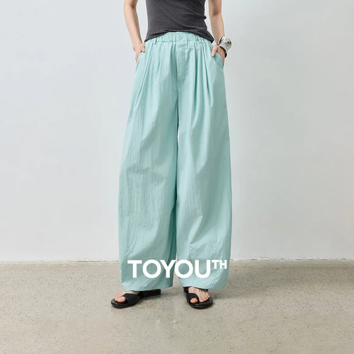 Calça Barrel Feminina Texturizada Wide Leg