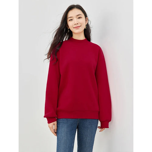 Moletom Feminino Forrado com Gola Alta Curta