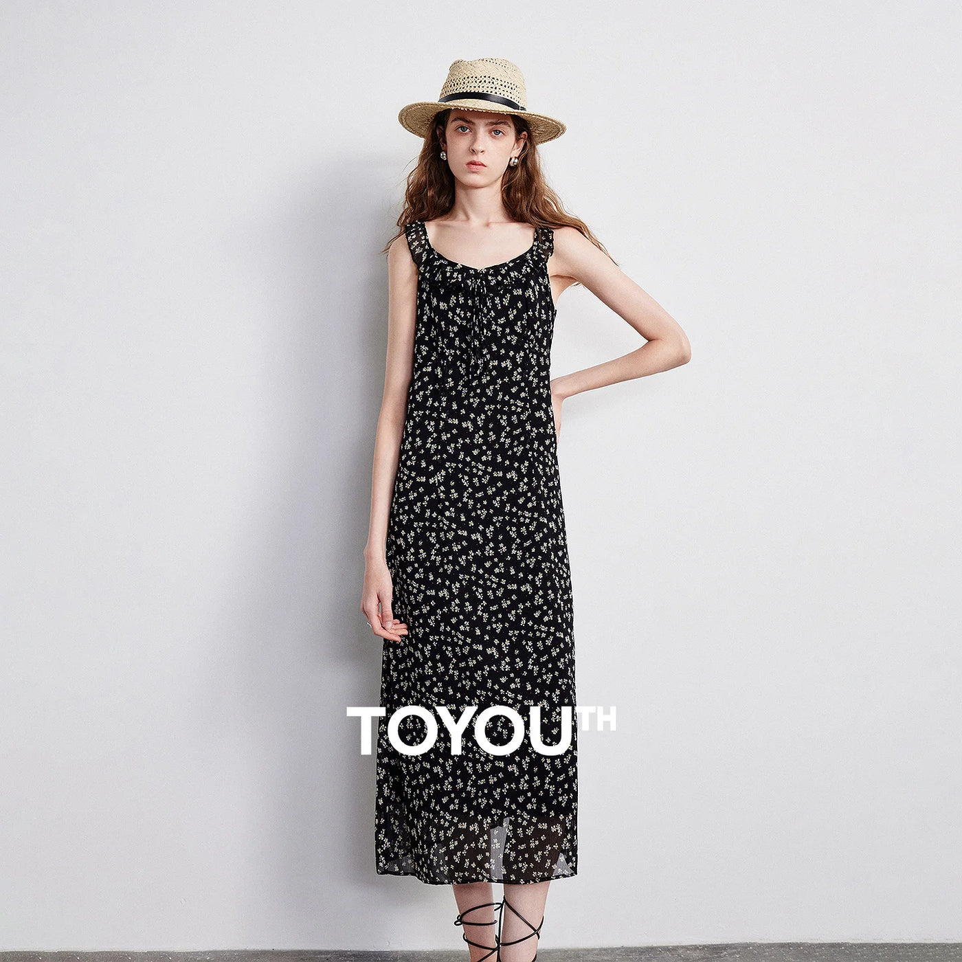 Vestido Slip Dress Midi Floral