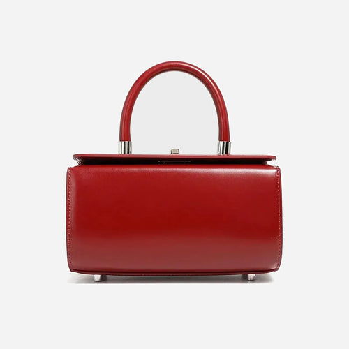 Bolsa Feminina de Couro Legítimo Mini Vintage com Fechamento em Hasp Branco