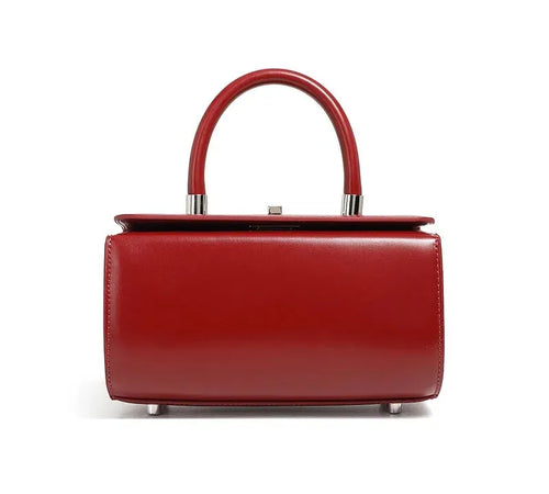 Bolsa Feminina de Couro Legítimo Mini Vintage com Fechamento em Hasp Branco