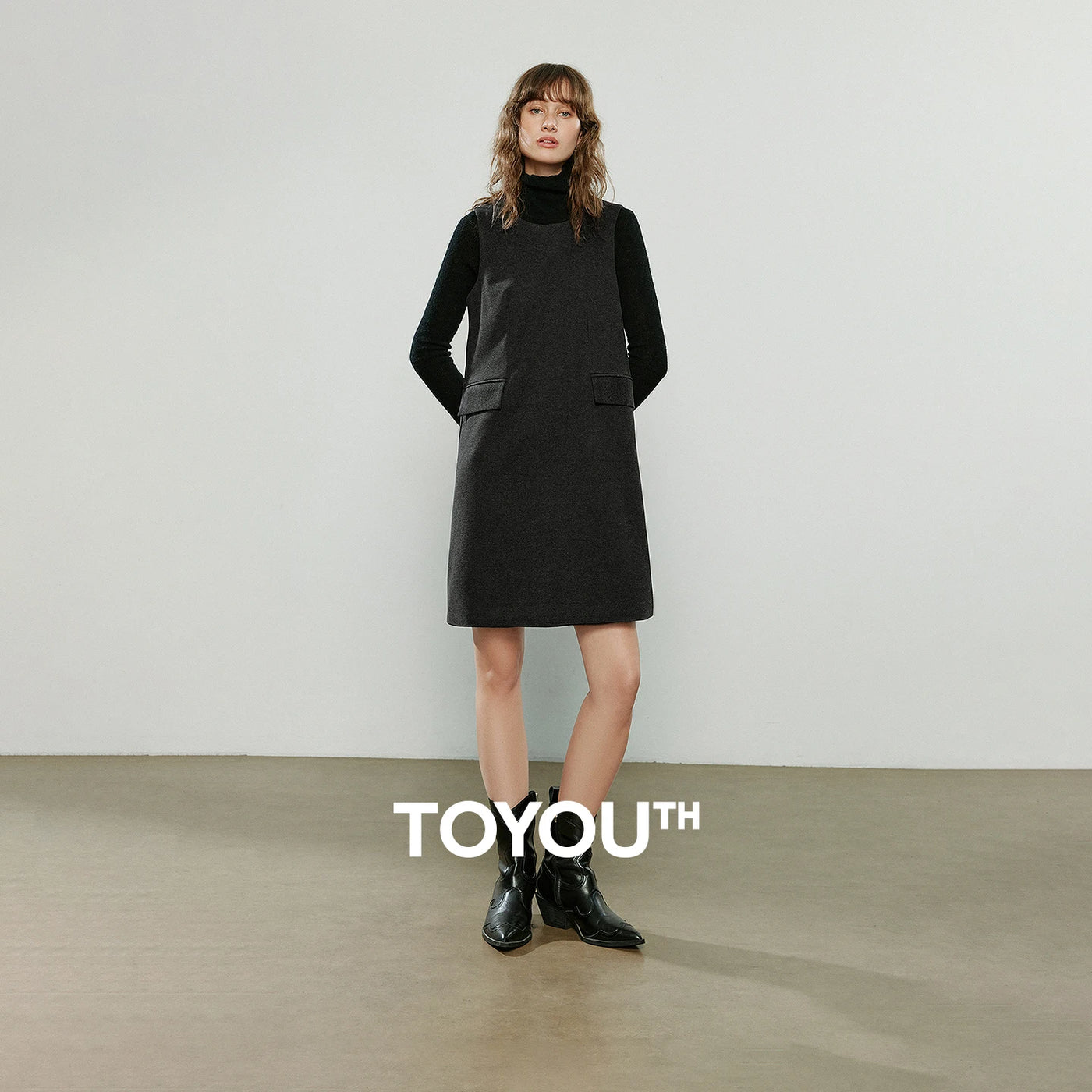 Vestido Colete Midi de Inverno para Sobreposição