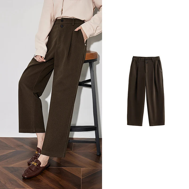 Calça Alfaiataria Feminina Reta Cropped