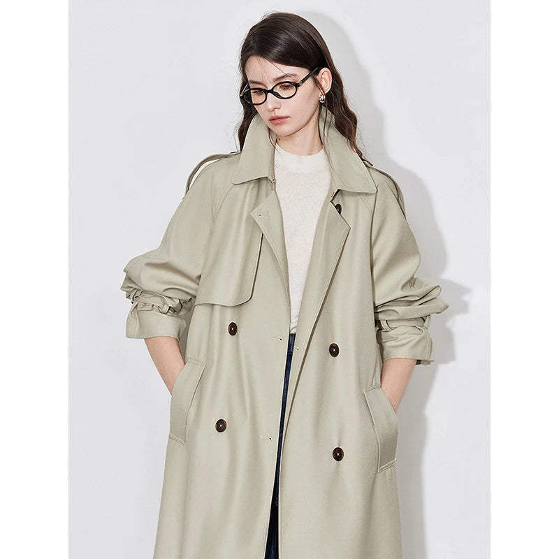 Trench Coat Feminino Longo Minimalista