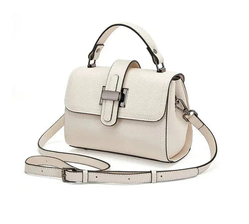 Bolsa feminina pequena de couro legítimo transversal quadrada com alça única