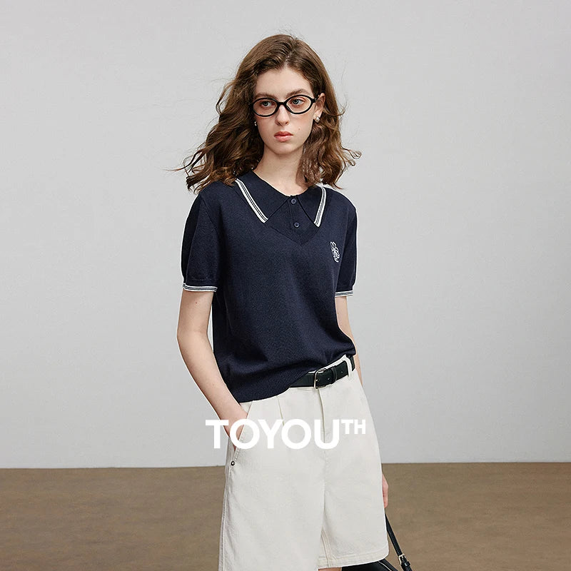 Blusa Feminina de Tricô Manga Curta com Caimento Leve