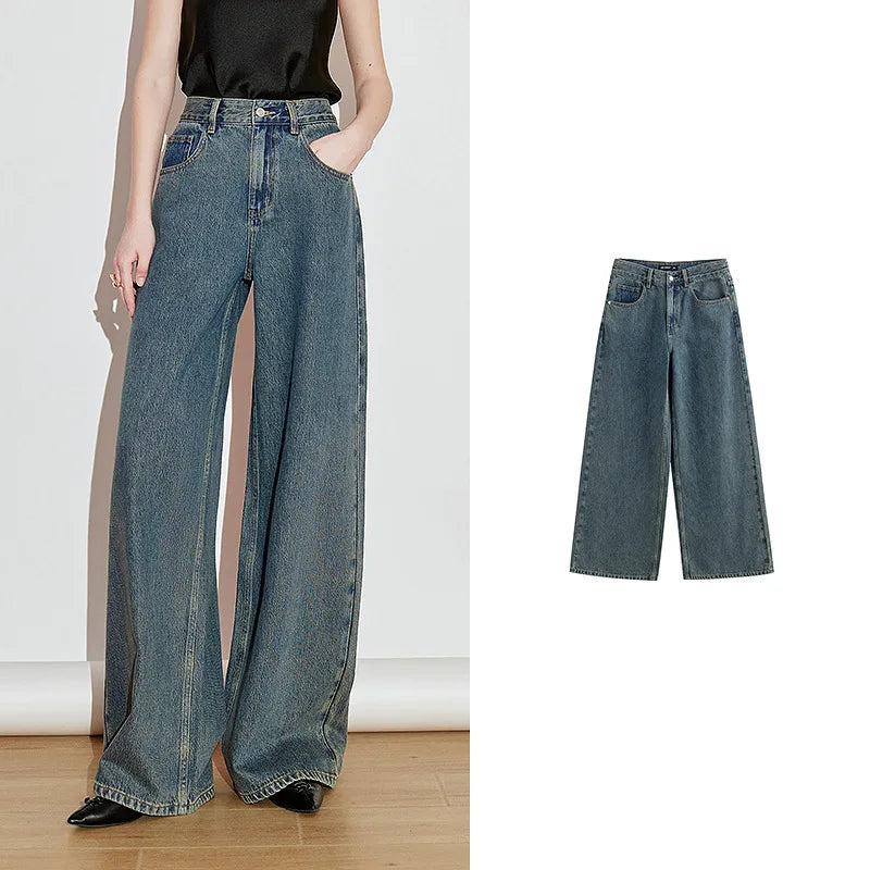 Calça Jeans Feminina Wide Leg 100% Algodão