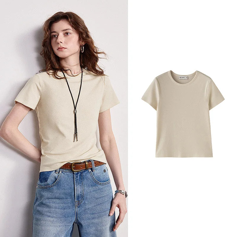 Camiseta Feminina de Liocel e Linho Slim