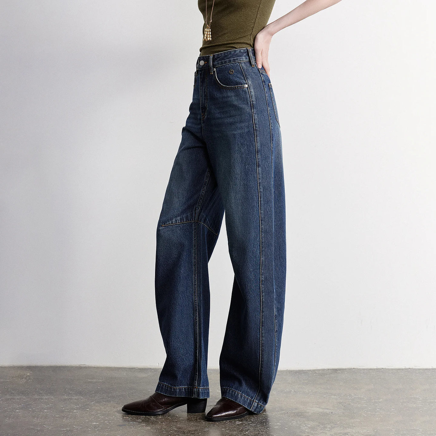 Calça Jeans Feminina Barrel Cintura Alta