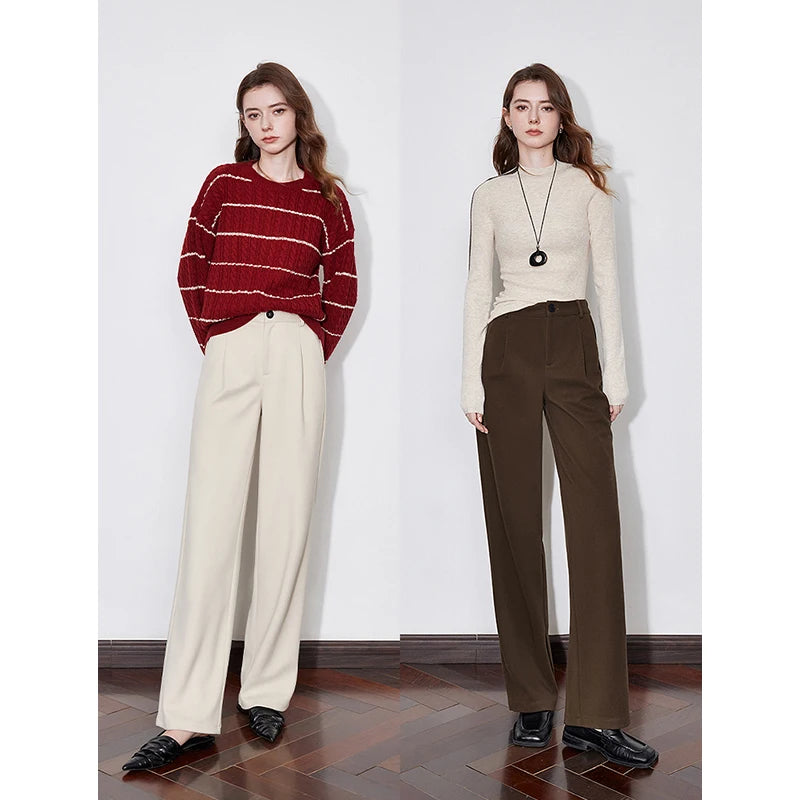 Calça Alfaiataria Feminina Reta Estilo Utilitário