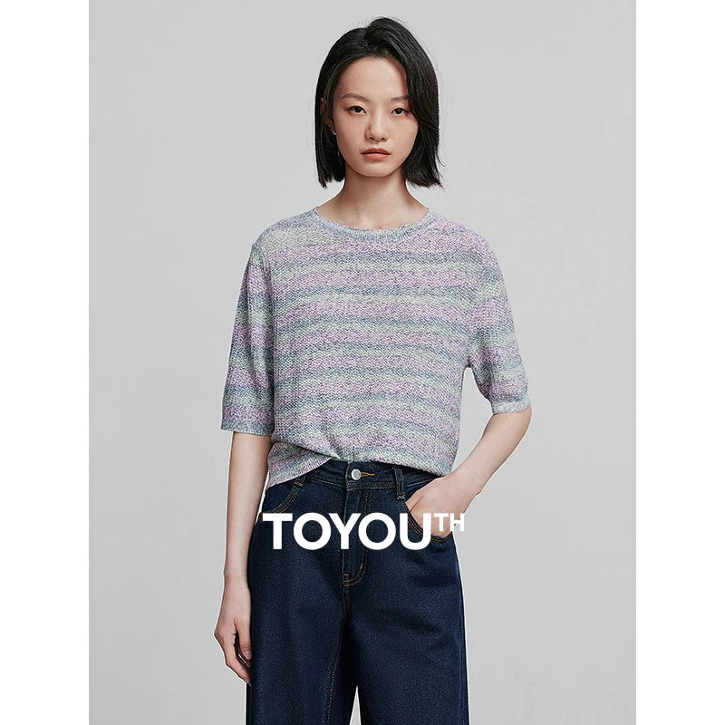 Blusa Feminina de Tricô Casual Manga Curta
