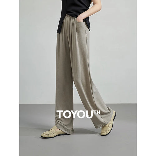 Calça Pantalona Feminina Texturizada Cintura Alta