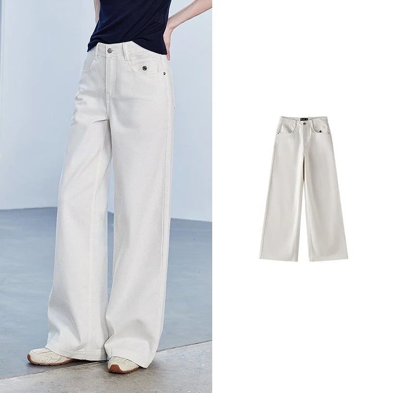 Calça Jeans Feminina Wide Leg Leve com Liocel e Acetato