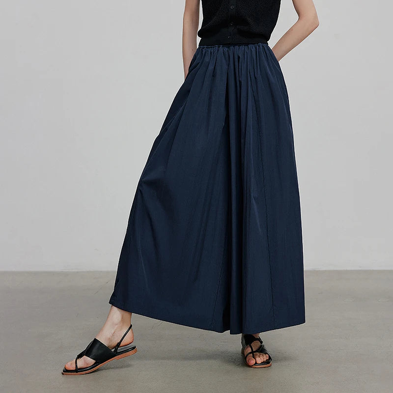 Calça Wide Leg Feminina com Cordão e Cós Elástico