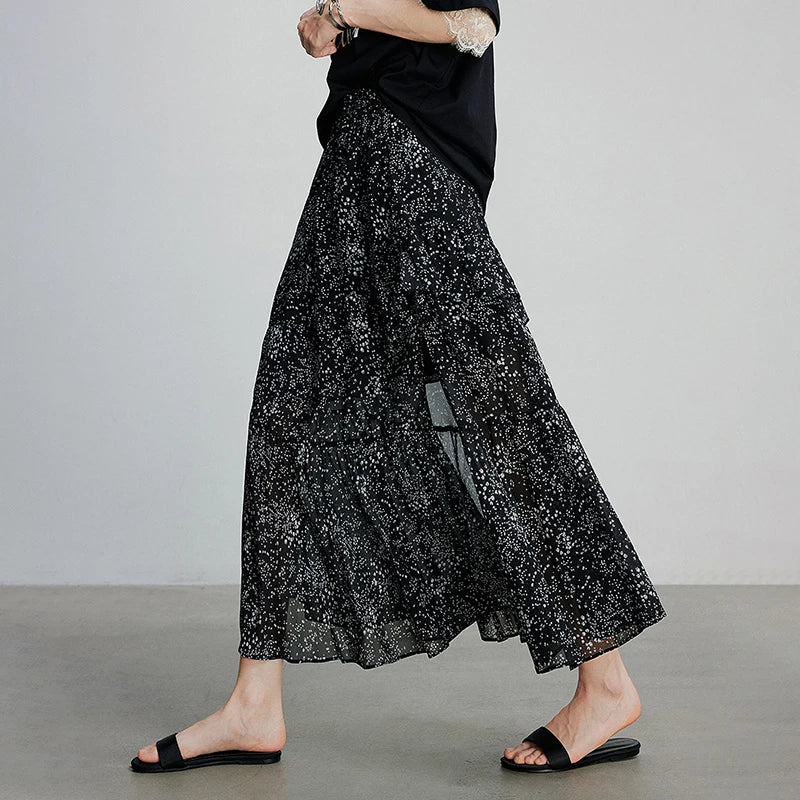 Saia Midi Feminina Floral Estampada