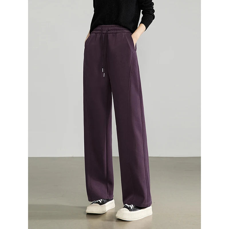 Calça Wide Leg Feminina de Algodão com Cordão