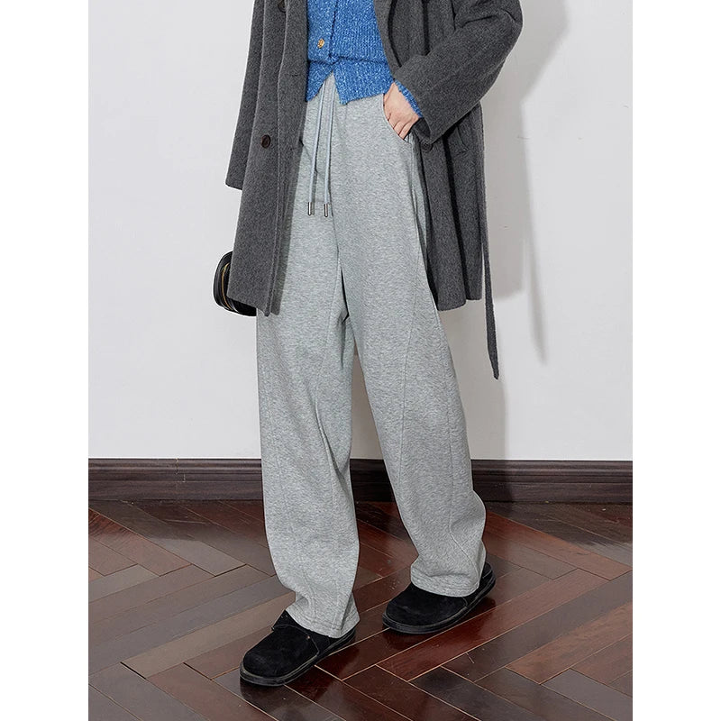 Calça Moletom Feminina Barrel Peluciada