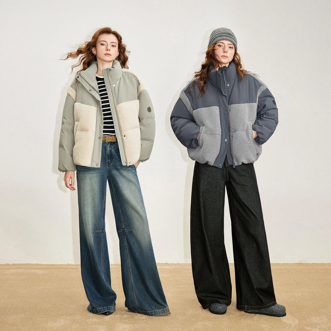 Jaqueta Puffer Feminina Leve com Fleece e Tecido Oxford
