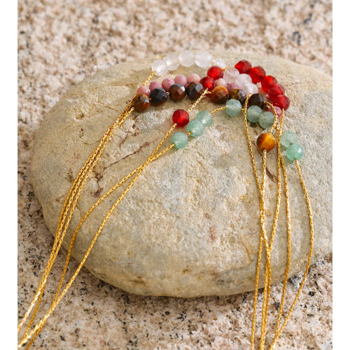 Yhpup Natural Aventurine Agate Tiger Stone Beads Chain Drop Necklace High Quality Fashion Collar Jewelry Gala Gift Wholesale