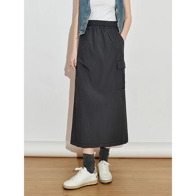 Saia Midi Feminina UV com Renda