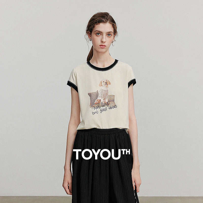 Camiseta Feminina Cropped com Estampa Animal