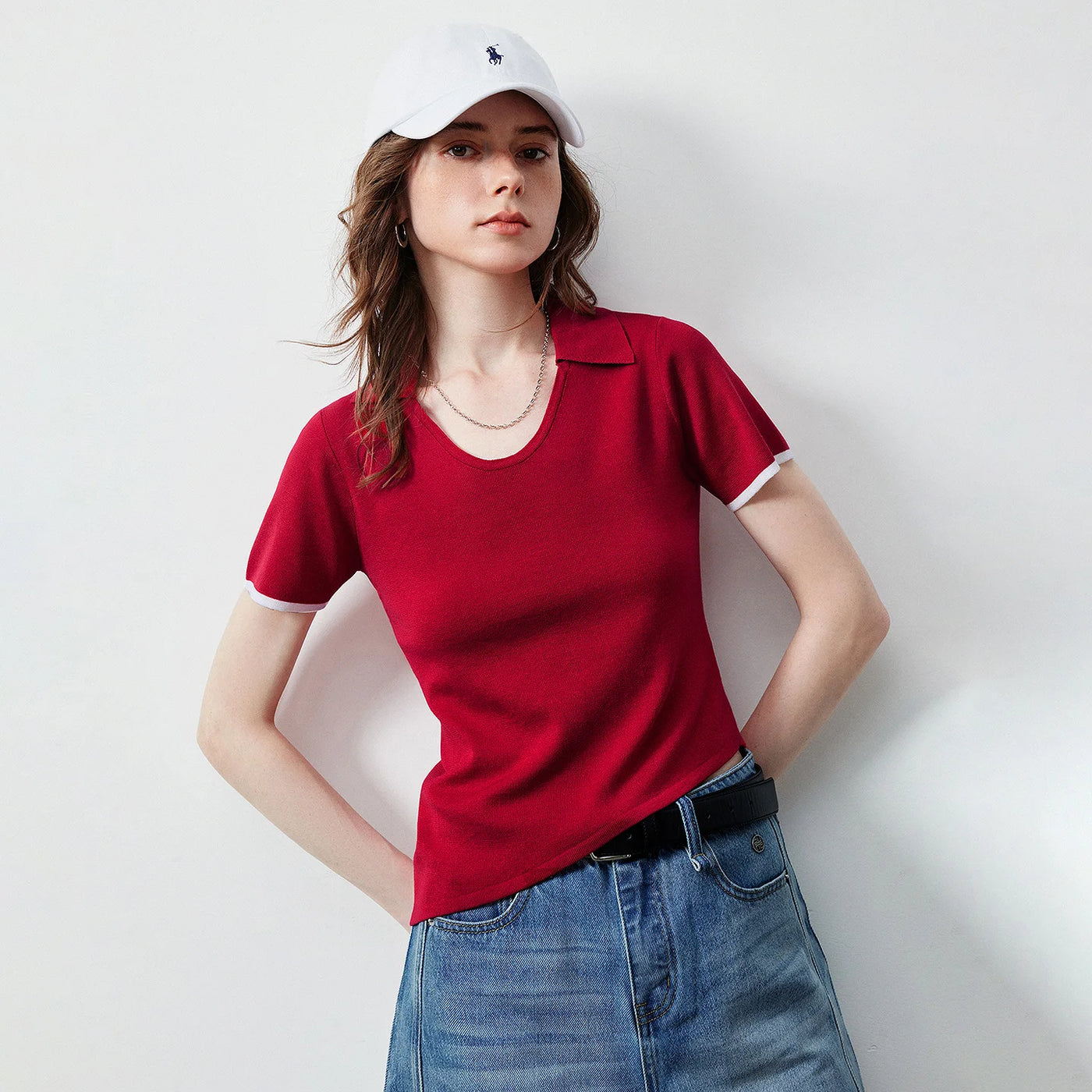 Blusa Feminina de Liocel Assimétrica com Decote U
