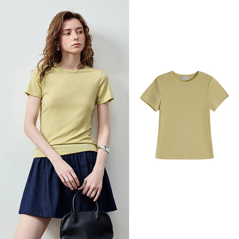 Camiseta Feminina de Liocel e Linho com Paetê